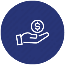 Money in hand icon