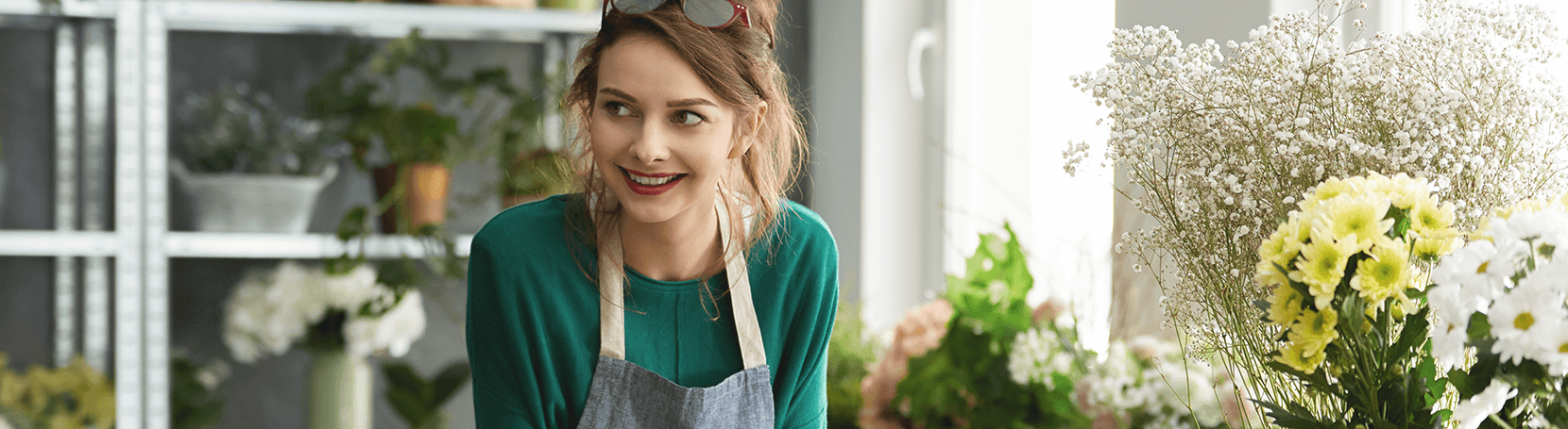 Happy female florist.