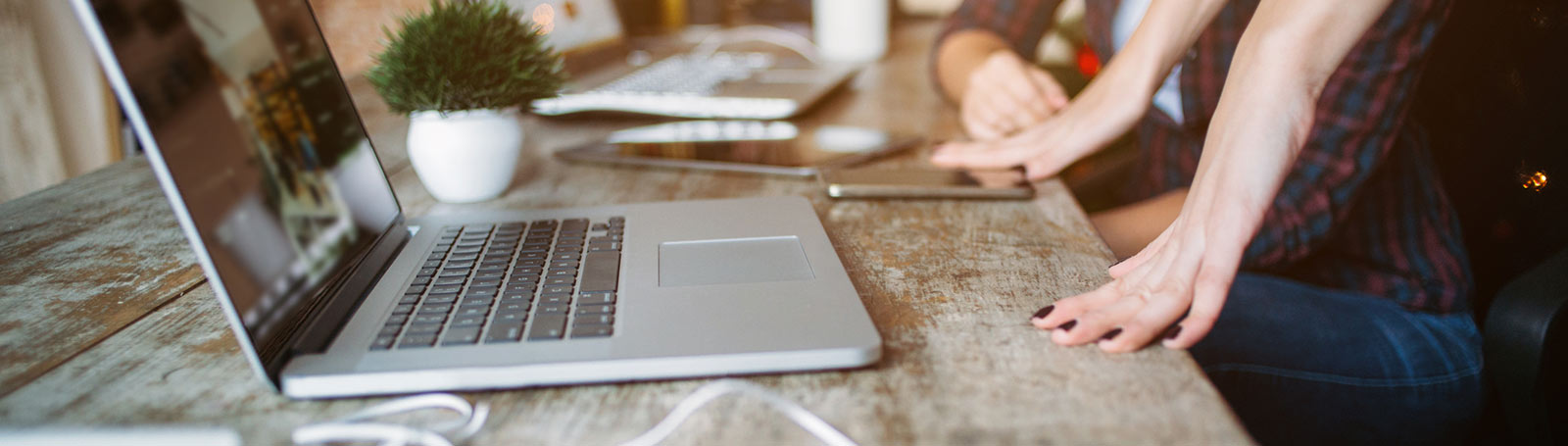 Laptops on desk.